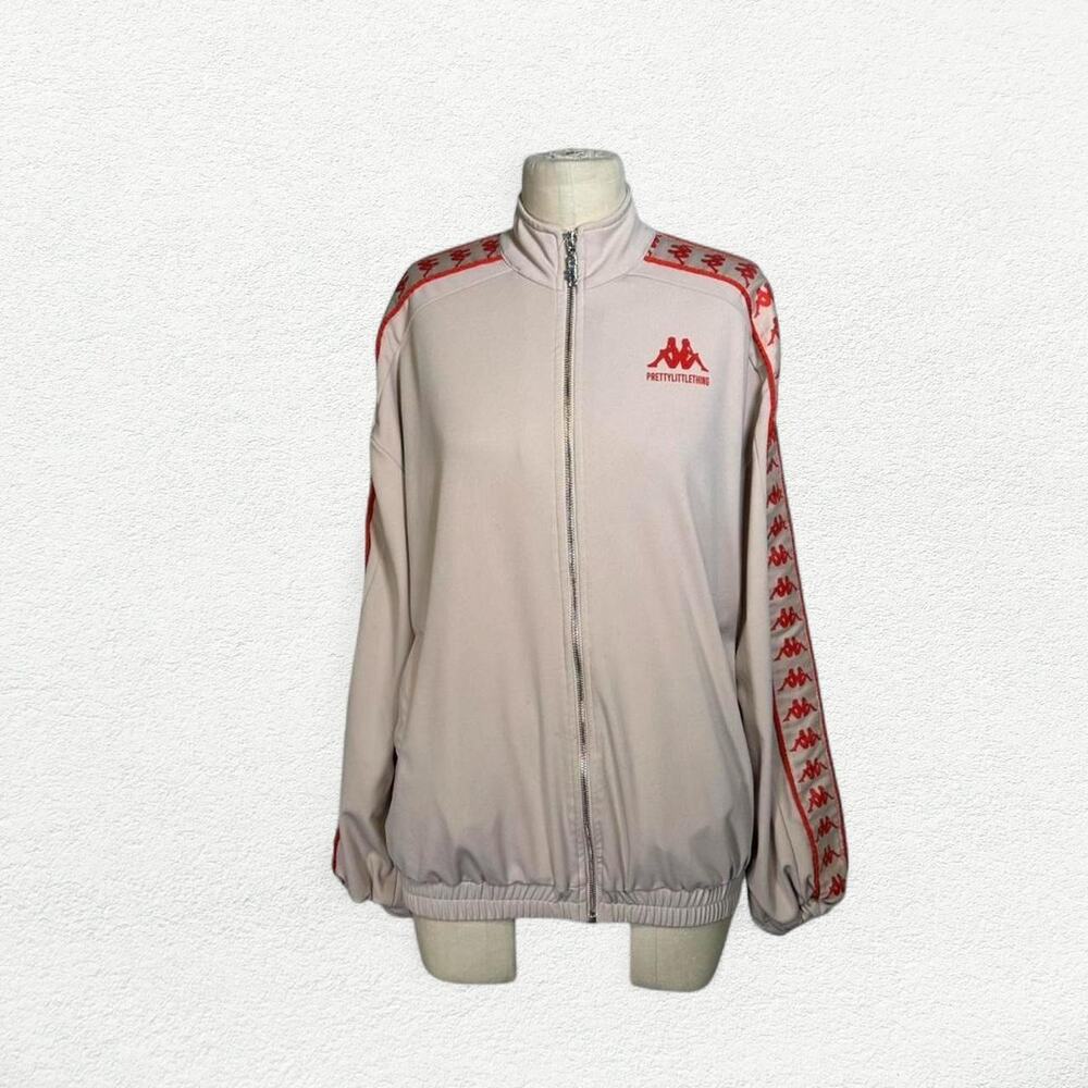 Kappa x Pretty Little Thing Track Jacket in Cream & Red